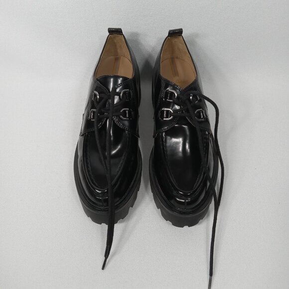SAM EDELMAN 'Monna' Black Lug Sole Lace-up Oxford Womens Size 8 - Picture 9 of 15
